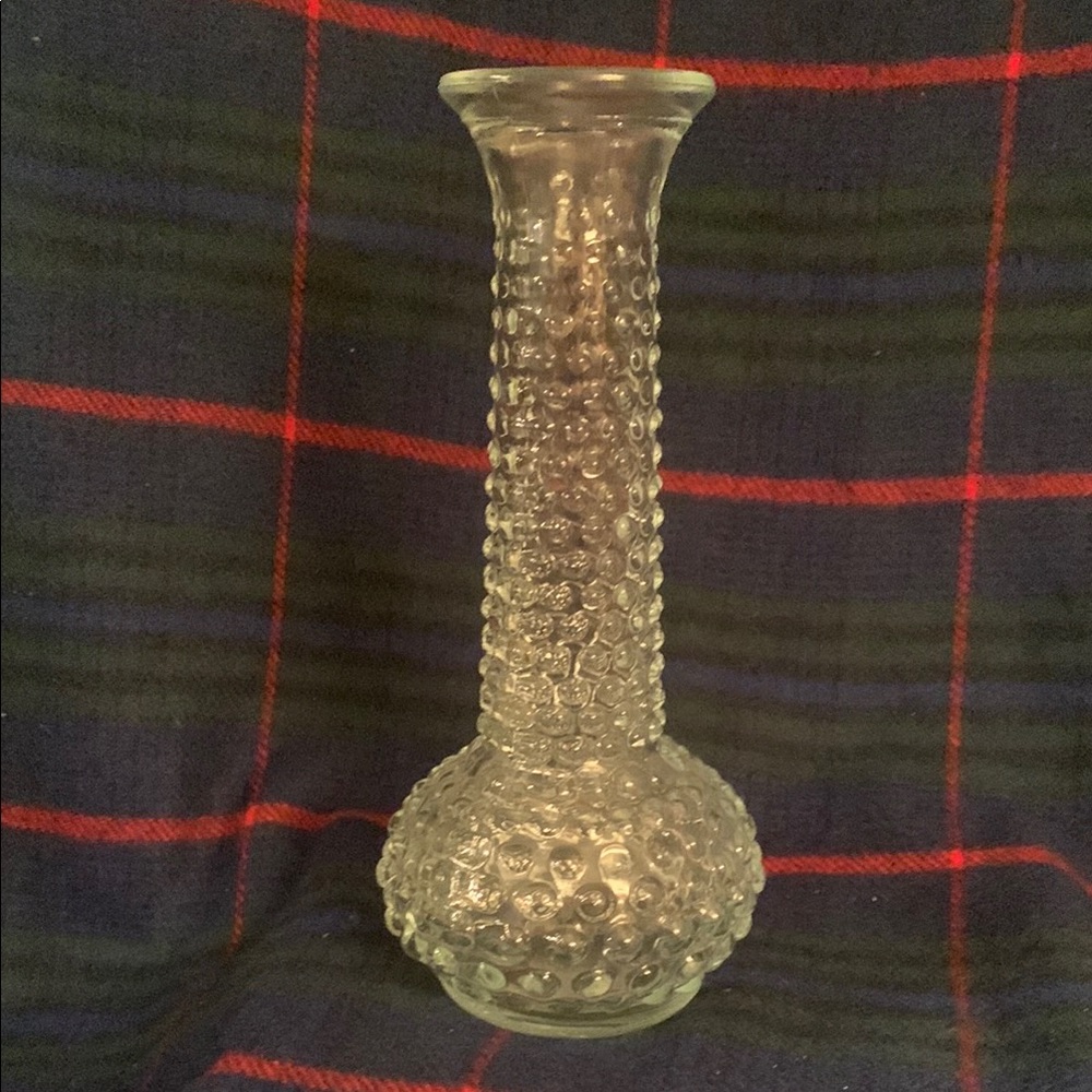 E.O. Brody vintage clear hobnail bud vase.